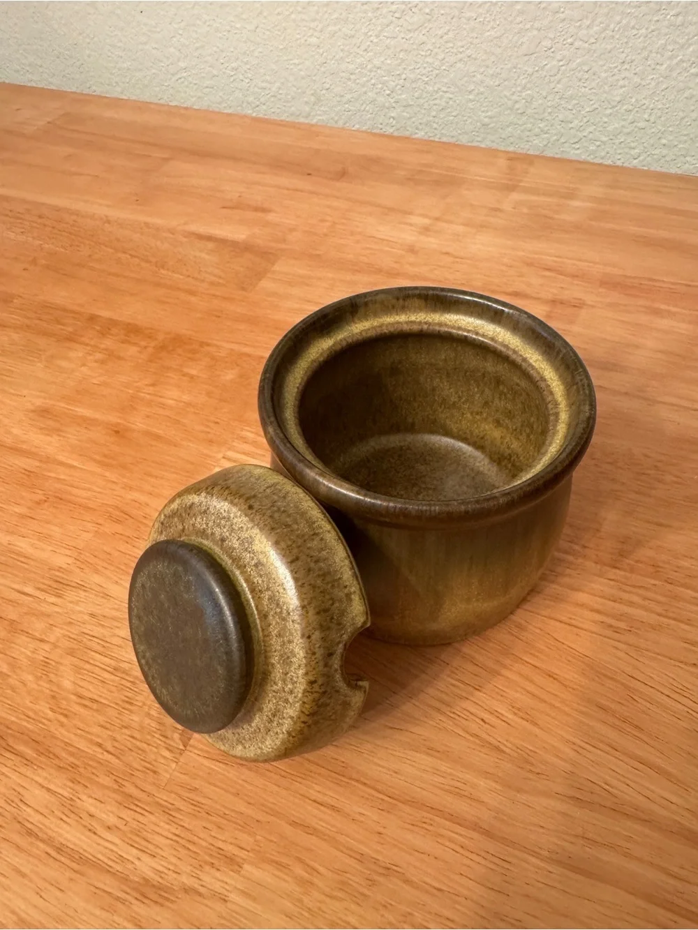 Vintage Denby Langley Romany Brown Covered Sugar Bowl